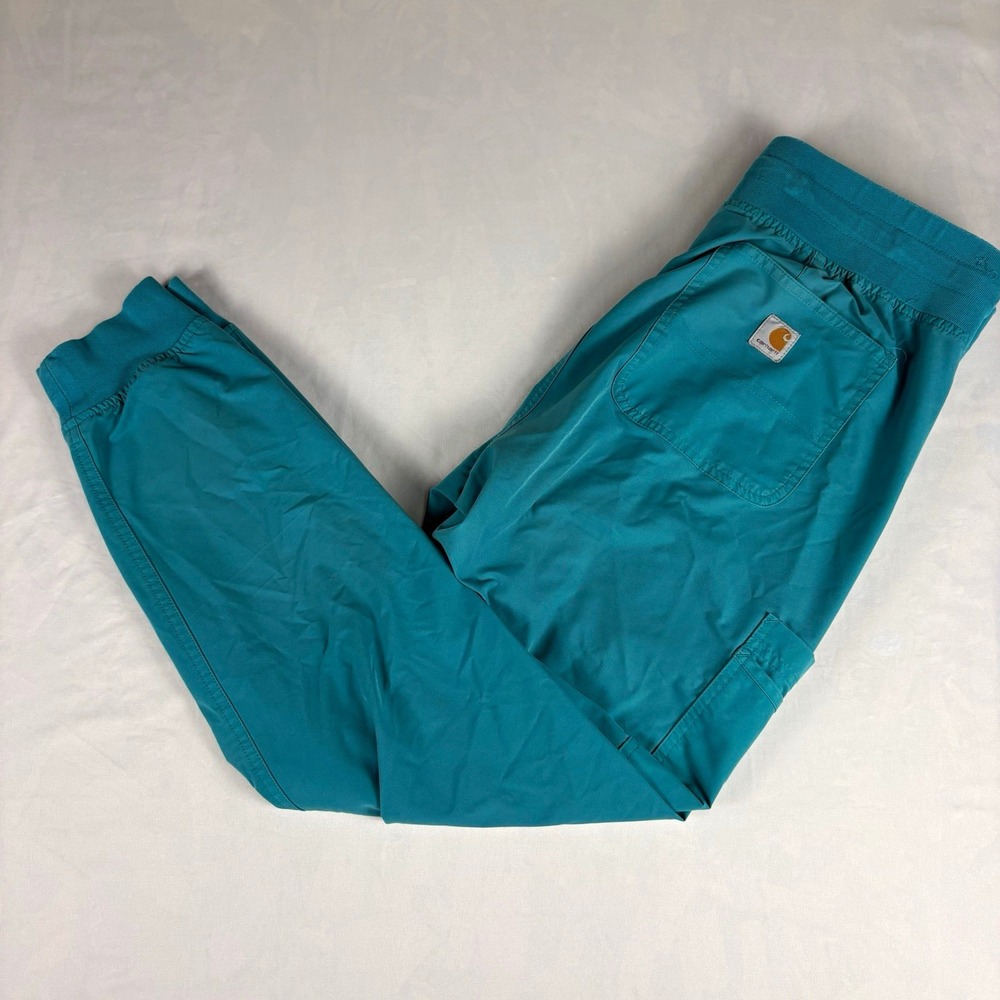Carhartt Unisex Blue Solid Medical Scrub Jogger Pants Elastic Drawstring size L